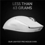 ⁦Logitech G-pro SuperLight X - White⁩ - الصورة ⁦3⁩