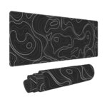 Black Topographic MousePad XL