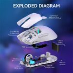 ⁦ATTACK SHARK X11 Lightweight Wireless Gaming Mouse with RGB Charging Dock - White⁩ - الصورة ⁦5⁩