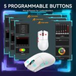 ⁦ATTACK SHARK X11 Lightweight Wireless Gaming Mouse with RGB Charging Dock - White⁩ - الصورة ⁦6⁩