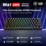 ⁦Royal Kludge RK61 Gaming Keyboard - ( Black / Blue Switch)⁩ - الصورة ⁦2⁩