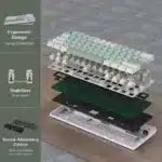 ⁦Royal Kludge RK C61 Gaming Keyboard - ( Black / Green Mint Switch)⁩ - الصورة ⁦5⁩