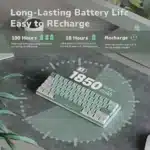 ⁦Royal Kludge RK C61 Gaming Keyboard - ( Black / Green Mint Switch)⁩ - الصورة ⁦7⁩