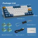 ⁦Royal Kludge RK61+ Gaming Keyboard - ( Klein Blue Sky / Cyan Switch)⁩ - الصورة ⁦2⁩