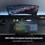 ⁦Royal Kludge RK61 Gaming Keyboard - ( Black / Blue Switch)⁩ - الصورة ⁦4⁩