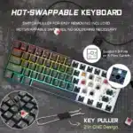 ⁦Royal Kludge RK61 Gaming Keyboard - ( Black / Blue Switch)⁩ - الصورة ⁦3⁩