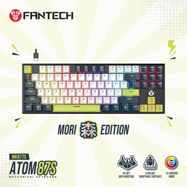 FANTECH-ATOM87S-MK877S-MECHANICAL-GAMING-KEYBOARD-MORI-EDITION-WHITE-(-Blue-Switch-)