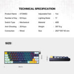 ⁦Fantech MK874 V2 Atom 63 Hot swappable Mechanical Keyboard- Mizu Navy Blue⁩ - الصورة ⁦7⁩