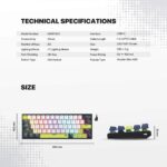 ⁦Fantech  MK874 V2 Atom 63 Hot swappable Mechanical Keyboard- Mori White Blue⁩ - الصورة ⁦7⁩