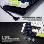 ⁦Fantech  MK874 V2 Atom 63 Hot swappable Mechanical Keyboard- Mori White Blue⁩ - الصورة ⁦4⁩