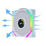 ⁦Lian Li UNI FAN SL Wireless LCD Reverse 120 3Pcs - White⁩ - الصورة ⁦3⁩