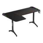 Twisted Minds WARRIOR L Shaped Gaming Desk RGB - Left Black