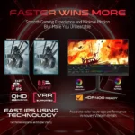 ⁦GAMEON GOMP24FHD380IPS Gaming Monitor (Supports PS5) - Black⁩ - الصورة ⁦2⁩