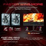 ⁦GAMEON GOAP27FHD380IPS  Gaming Monitor (Supports PS5) - White⁩ - الصورة ⁦7⁩