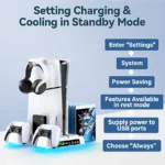 ⁦OIVO PS5 Cooling Stand with Controller Charger⁩ - الصورة ⁦5⁩