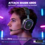 ⁦ATTACK SHARK G800 Wireless Gaming Headset - Black⁩ - الصورة ⁦6⁩