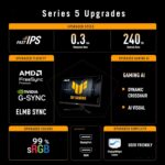 ⁦ASUS TUF Gaming VG249QM5A 24” IPS Gaming Monitor, 240Hz, 0.3ms⁩ - الصورة ⁦5⁩