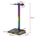 ⁦New Bee RGB Headphone Stand Z12 with Wireless Charging⁩ - الصورة ⁦5⁩