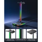 ⁦New Bee RGB Headphone Stand Z12 with Wireless Charging⁩ - الصورة ⁦11⁩