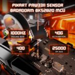 ⁦ATTACK SHARK V6 Wireless Gaming Mouse - Black⁩ - الصورة ⁦7⁩
