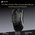 ⁦ATTACK SHARK X11 Ultra Carbon Fiber Wireless Gaming Mouse - Gray⁩ - الصورة ⁦2⁩