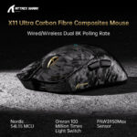 ⁦ATTACK SHARK X11 Ultra Carbon Fiber Wireless Gaming Mouse - Gray⁩ - الصورة ⁦3⁩
