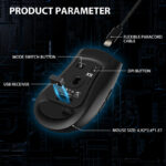 ⁦ATTACK SHARK X5 Wireless Gaming Mouse - Black⁩ - الصورة ⁦8⁩
