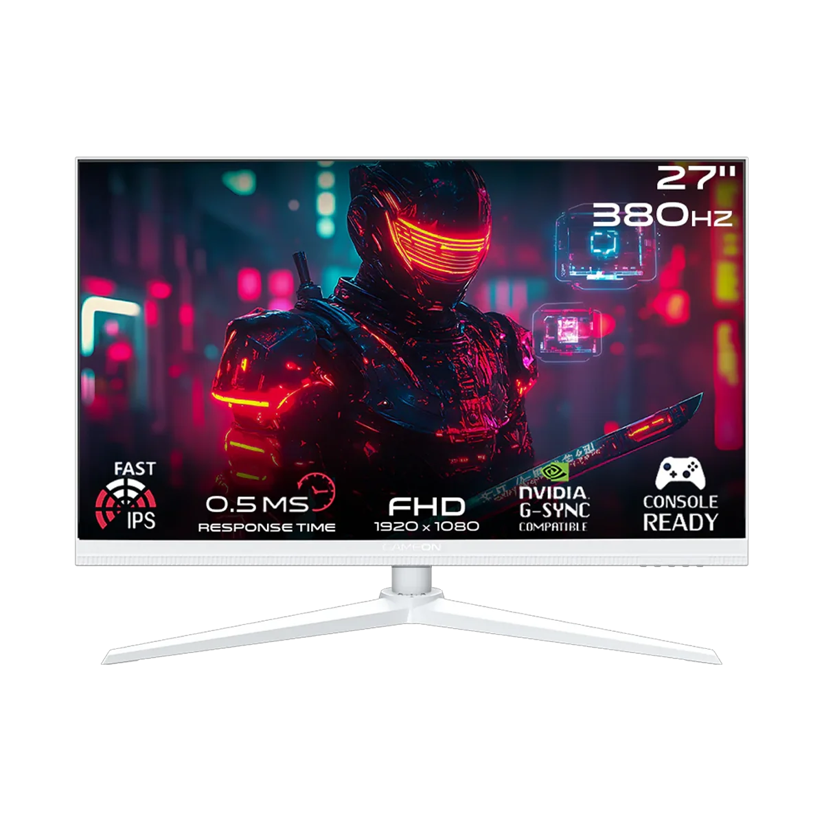 GAMEON GOAP27FHD380IPS Gaming Monitor (Supports PS5) - White